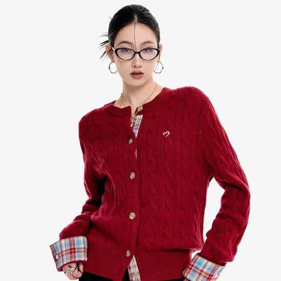 ICH MODE Damen Kurzstrick-Cardigan Pullover