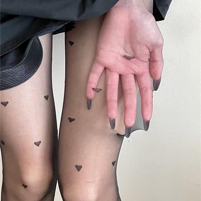 Women's Tights Super Thin See Through Pantyhose Slim Fit Stockings High Elastic Leggings Sexy Love Pattern Stockings Female