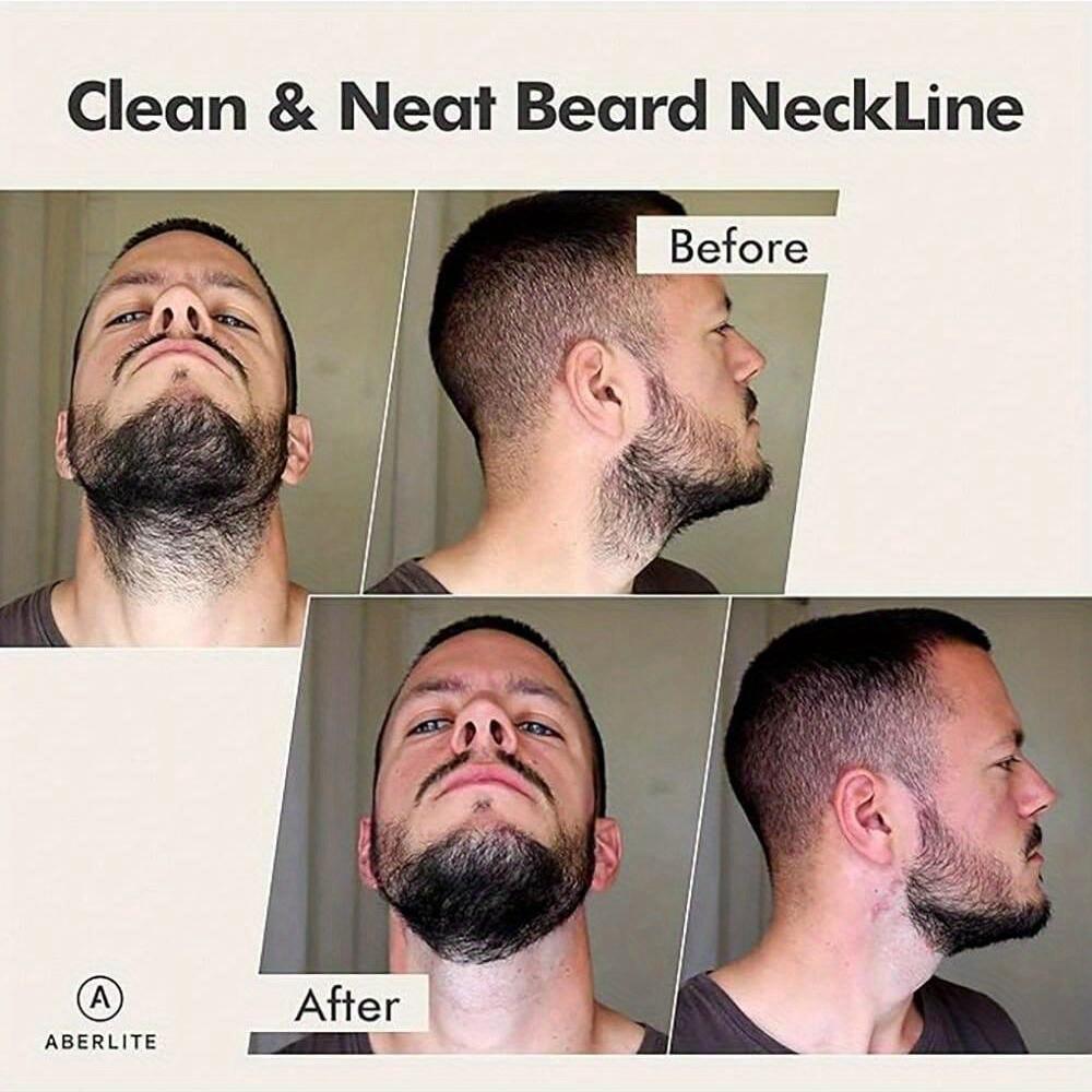 Neckline Shaving Template Beard Shaper Neckline Guide & Trimmer Kit with Stencil Beard Trimming Board
