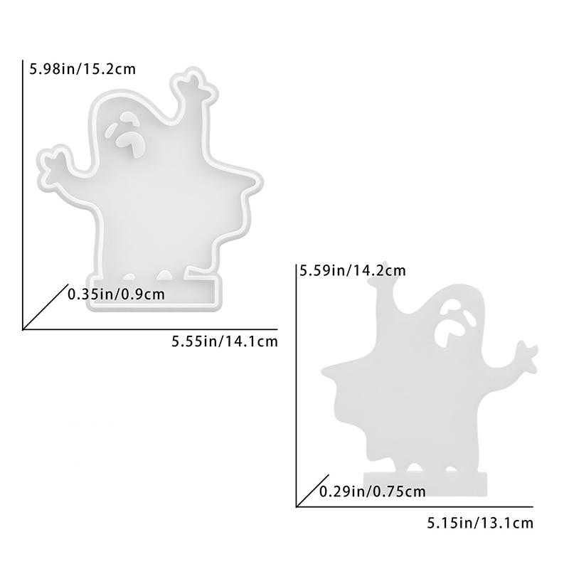 Halloween Candlestick Silicone Mold Pumpkin Bat Scarecrow Ghost Spooky Shadow Caster Candle Holder Party Ornaments Plaster Mold