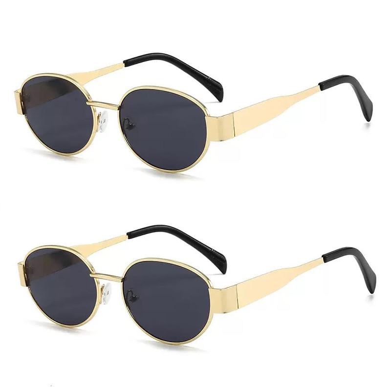 2PCS Vintage Round Metal Sunglasses Women Men Retro Fashion Brand Sun Glasses Outdoor Driving Fishing Male Female Glasses UV400