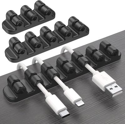 SOULWIT 3-balení držáku na kabely, klipů na kabely, úložiště kabelů pro Lightning kabely, USB kabely, nabíjecí kabely, kabely k myši, kabely k klávesnici, silikonové