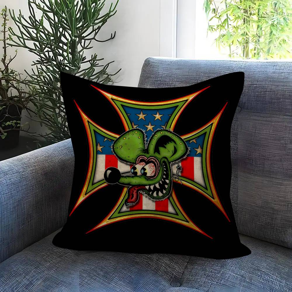 Personalized Pillow Cover Kids Bedroom Wild Party Decor Pillowcase Kid Birthday Shower Gift Anime Rat Fink Printed
