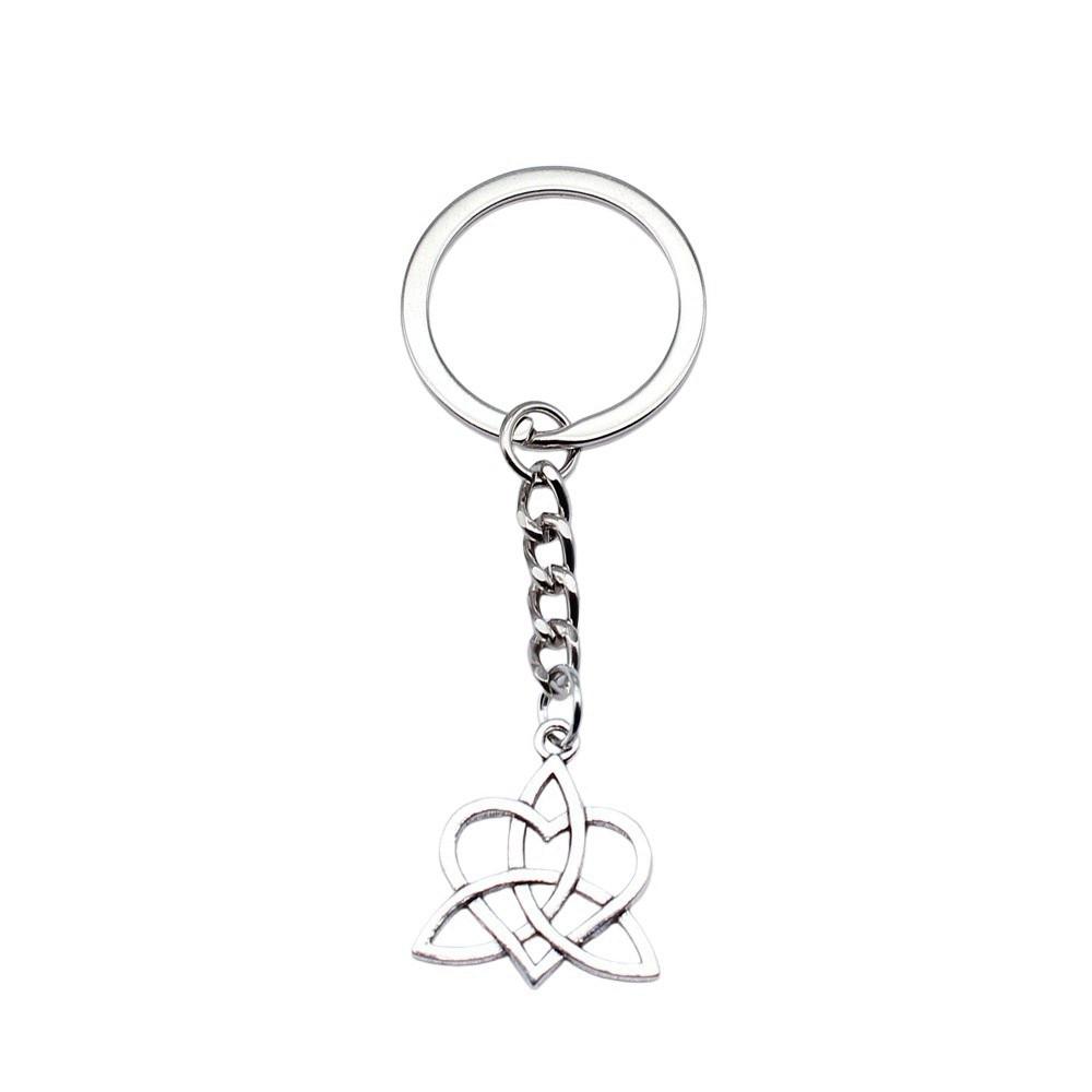 Celtic Knot Charm Hexagram Keychain Irish Amulet Key Ring 28mm Ring