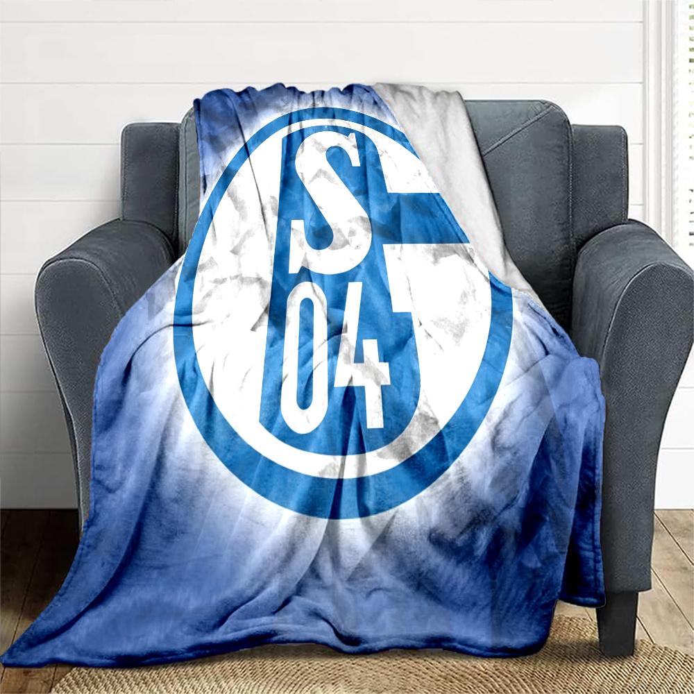 Schalke 04 Printed Flannel Blanket, soft throw for bedroom sofa, washable, Christmas present, great gift.