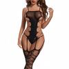 Erotic Lingerie Women Sexy Underwear Black Mesh Intimates Sleepwear Black Nightgown Bodystockings Costumes