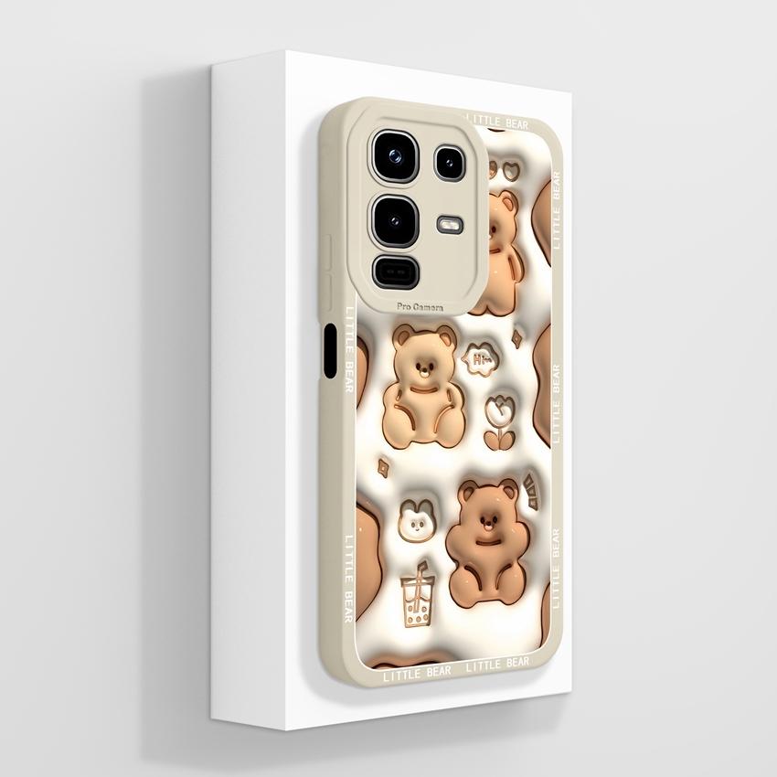 For Infinix Note 50x 50s 50 Pro Plus GT 10 30 Pro 5G Phone Cases Cute Cat Patterns Screen Protector Liquid Silicone Anti Slip Shell For Infinix Casing