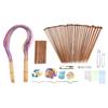 AEE4-Knitting Needles Set-18 Pairs 18 Sizes Bamboo Circular Knitting Needles + 36 Single Pointed Bamboo Knitting Needles + Weavi