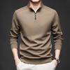 Men S Loose Casual Stand Collar Long Sleeve Polo Sweatshirt