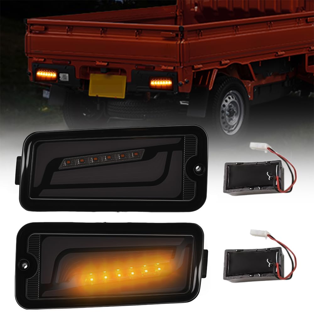 Syncnika LED Tail Lights for Toyota Hijet Set of Compatible with Genuine Waterproof and with Sequential Turn Signals and Clear Lens Black Lens [New