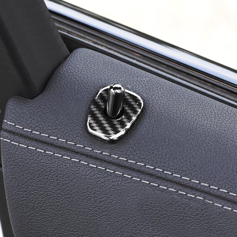 For BMW X3 X4 G02 G01 18-21 4x Carbon Fiber Color Door Lock Pins Pin Cover Trim Auto Inner Accessories Car Interior