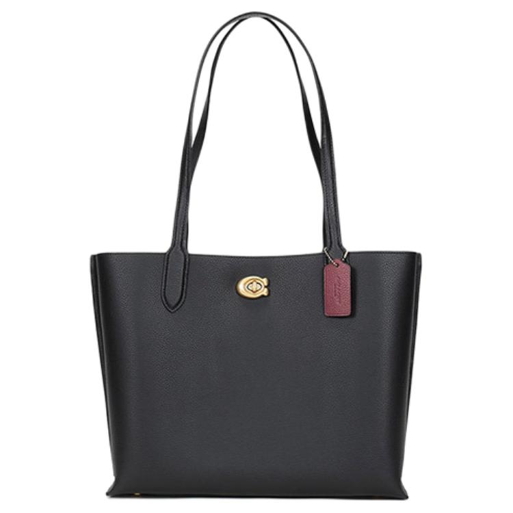 COACH Leather Tote Bag, Shopping Bag, Handbag, Shoulder Bag Large Women's Black C0689-B4BK