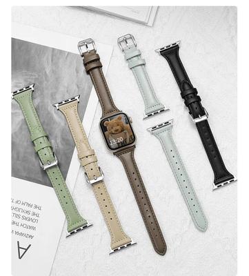 Slim Leather Band For Apple Watch Strap 44mm 40mm 41mm 42mm 38mm 49mm Women Bracelet Apple Watch Bands 8 45mm Ultra 9 7 Se 3 4 6