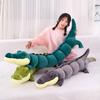 Long simulated crocodile throw pillow plush toy grass green cushion children's birthday gift