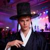 Unique Halloween Accessory Vintage Korean Gat Hat, Black Mesh Wide Brim Joseon Dynasty Magic Wizard Hat Scholar with Neck Strap, Cosplay Costume