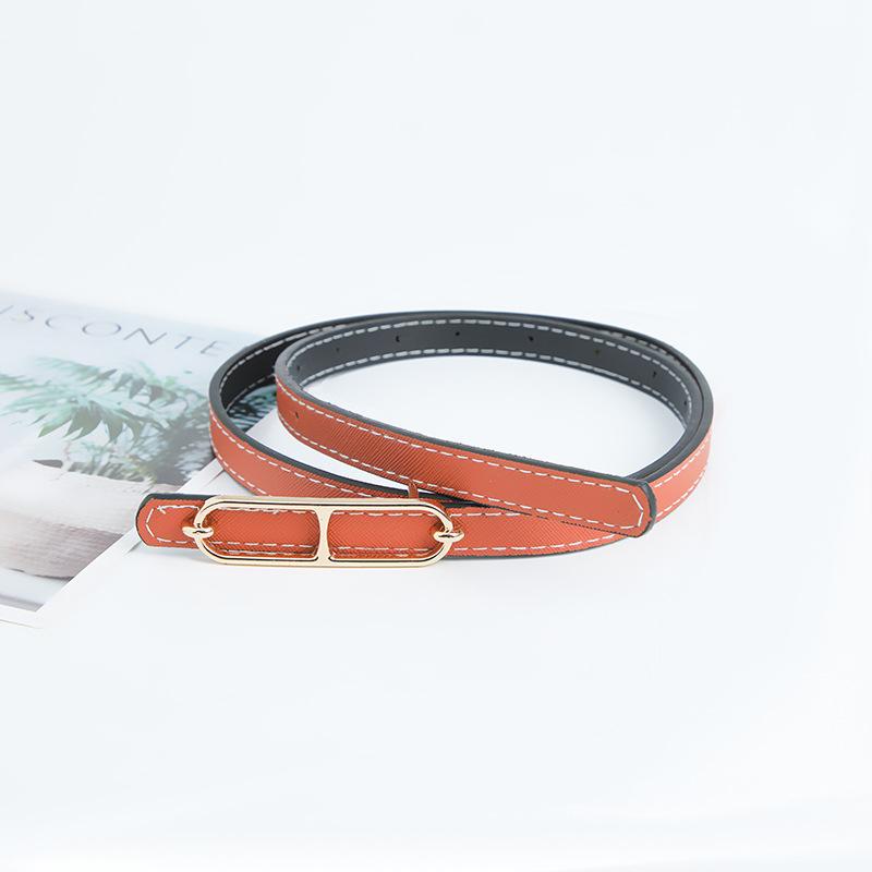 Casual Basic Porous Adjustable Double Sided Use Thin Belts For Women