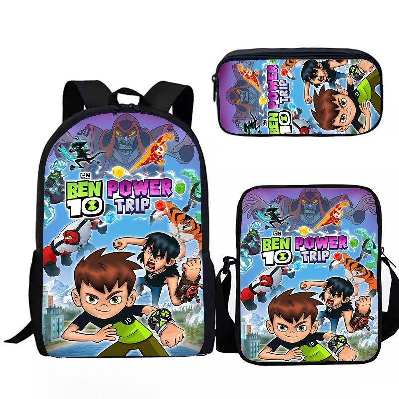 Backpack Ben10 Less Hacking Primary School Backpack High-End Large-Capacity Printed Schoolbag pencil bag