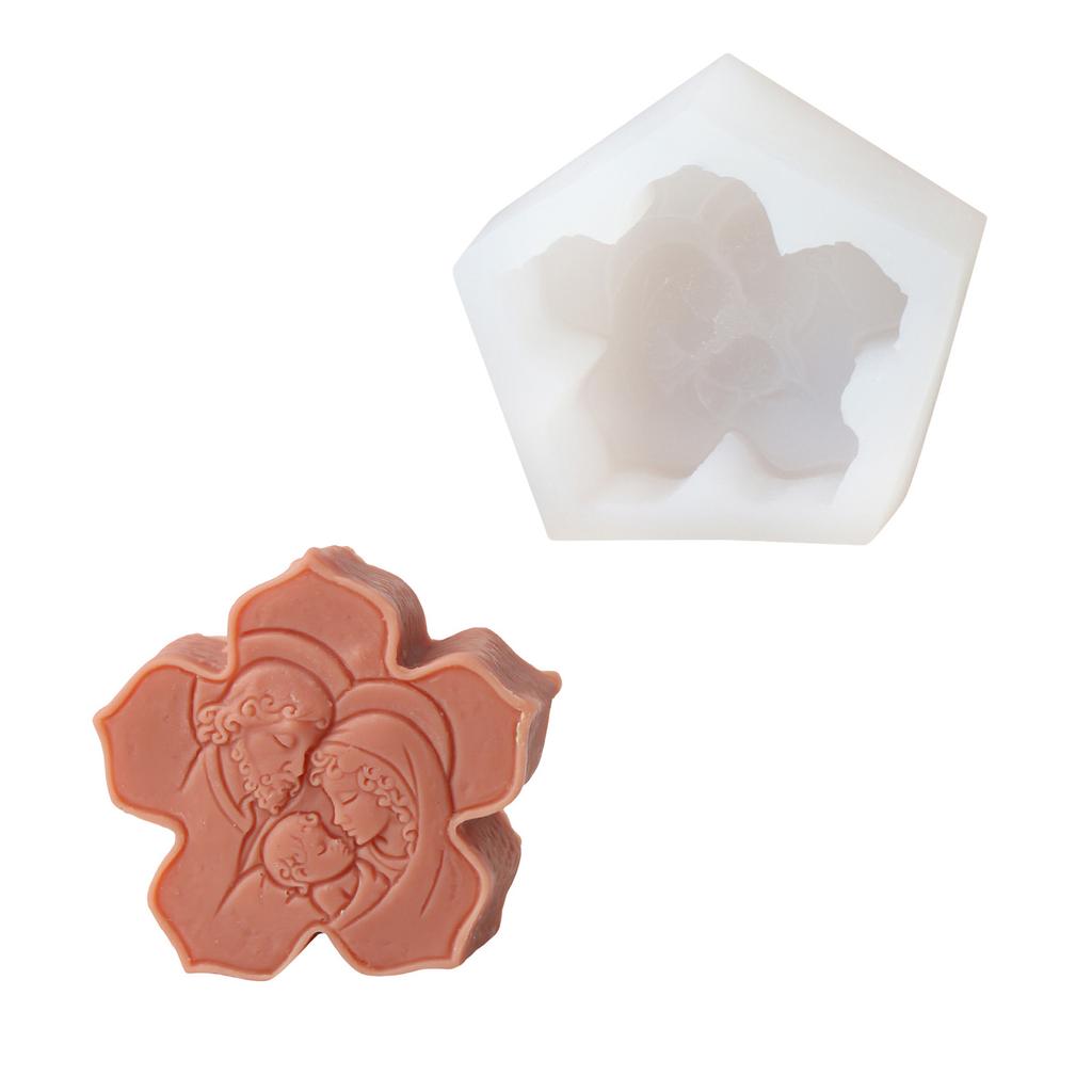 Religious Family Silicone Candle Molds for Candle Soap Christmas Decoration Epoxy Resin Silicone Molds for Art Craft