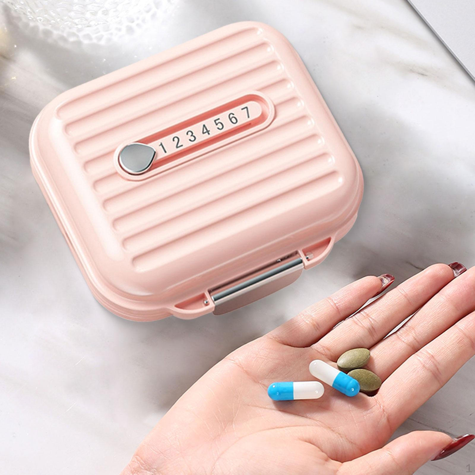 

Organizer Case Pocket Container Protection with Divider Lightweight Daily Holder for Home Senior Pink Small