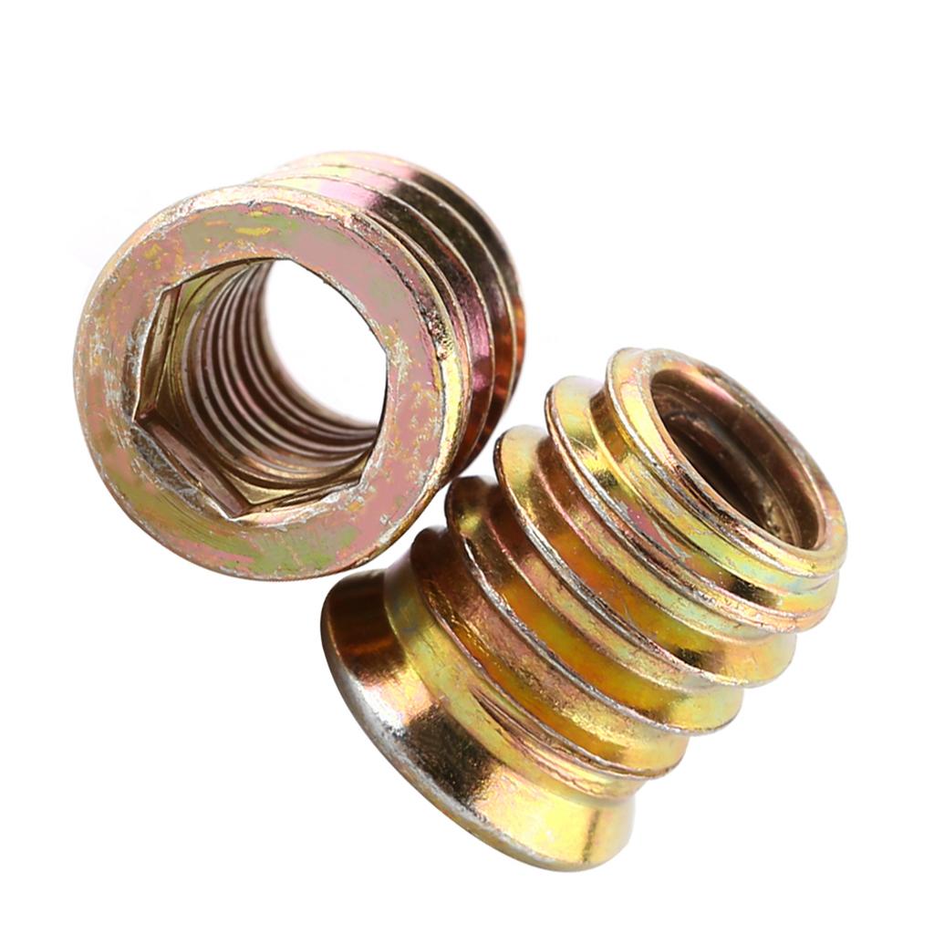 Wood Threaded Insert Nuts Zinc Plated Carbon Steel Furniture Nut (M8*15mm)