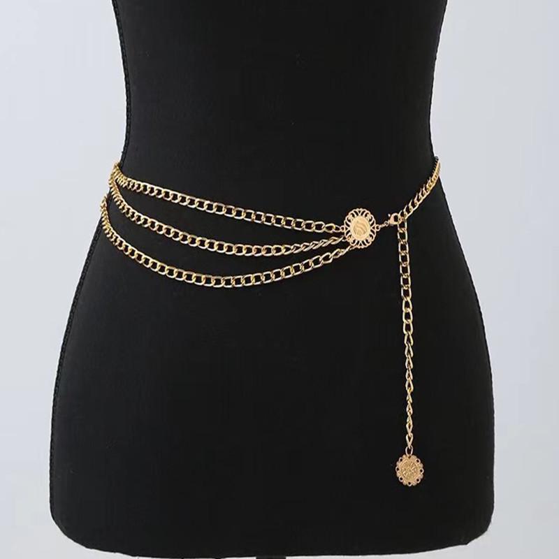 Retro Ethnic Sunflower Pendant Waist Chain for Women