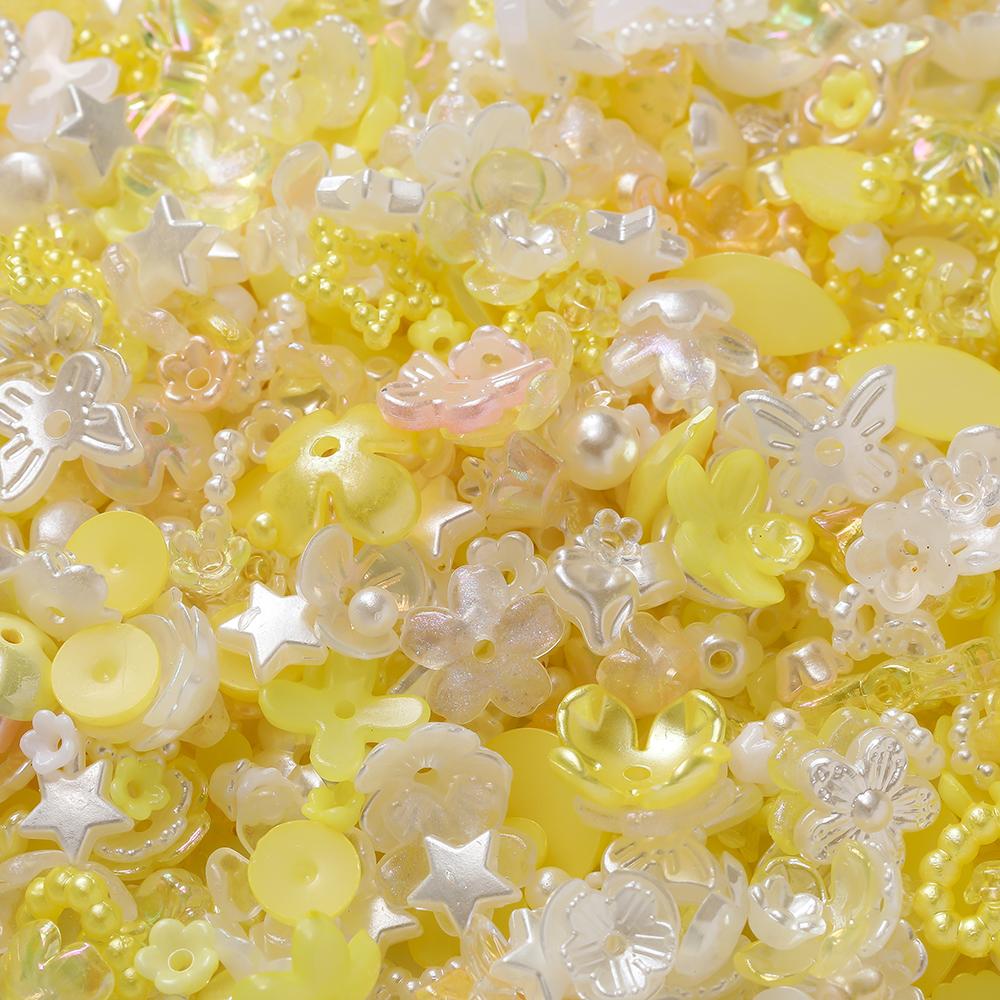 20g Acrylic Mixed Beads Colored Flower Star Shaped Spacer Loose Beads for DIY Jewelry Making Necklace Phone Chain Supplies