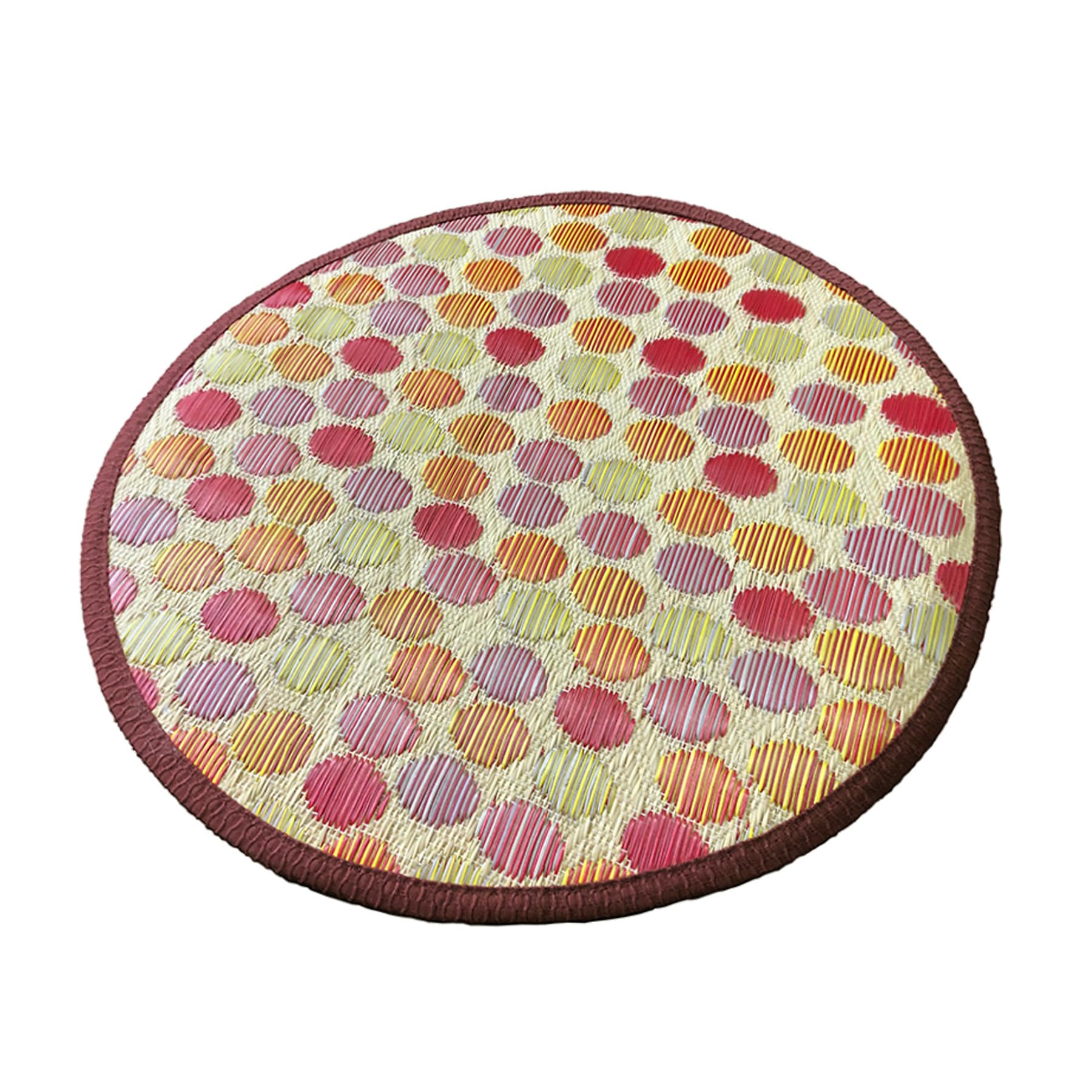 

seiei Игуса натуральный влагопрохладный круглый игуса травяная подушка [Подушка для сиденья, красочная, красная] трава, материал, антибактериальный, дезодорирующий, контроль,