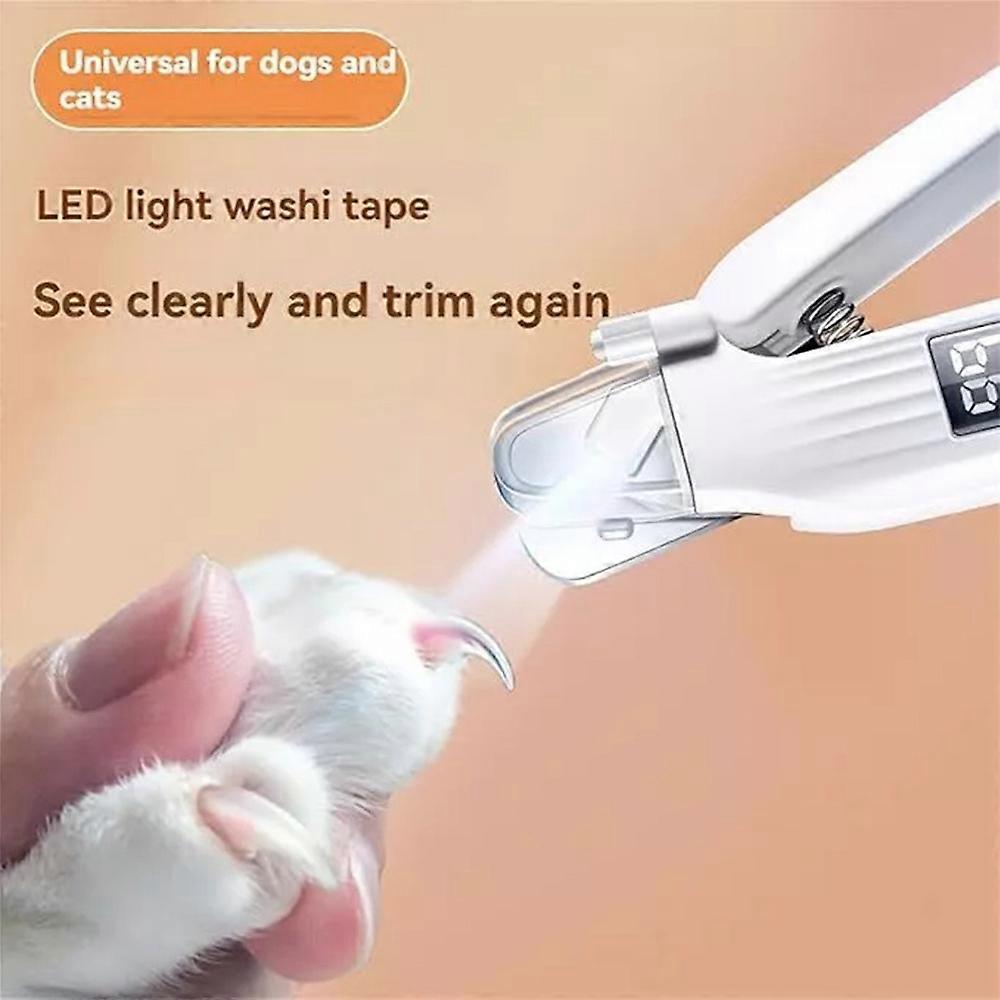 WhisperTrim Pet Nail Trimmer,Portable 2in1 Dog Cat Electric Nail Clipper w Light