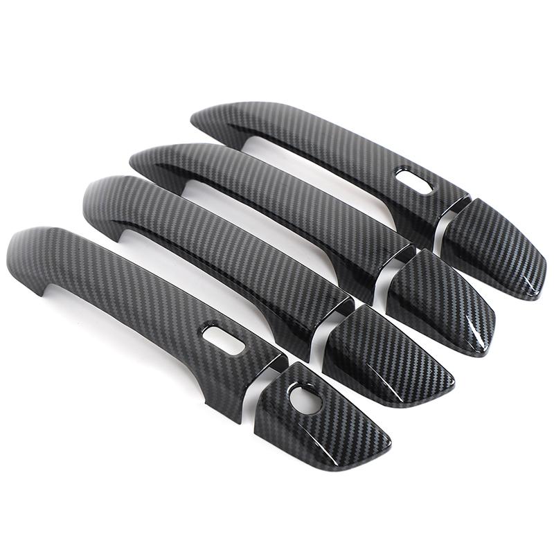 ABS Plastic Carbon Fiber Car Side Door Handle Bowl Decoration Sticker Cover Trim Suitable for Mazda BT-50 BT50 lsuzu D-MAX +
