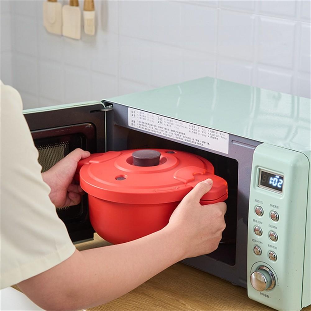 Kompakter Mikrowellen-Schnellkochtopf Einfacher Dampftopf für schnelle gesunde Mahlzeiten
