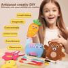 Educational Sewing Toys for Kids - Animal Canvas Puzzle, DIY Handmade Craft Kit for Beginners, Gift for Girls & Boys Ages 6+
