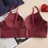 Dame Ensfarvet Samlende Justerbar BH Åndbar Push Up Stålbøjle BH BH Hyggelig Brystrørstop Bralette Vest
