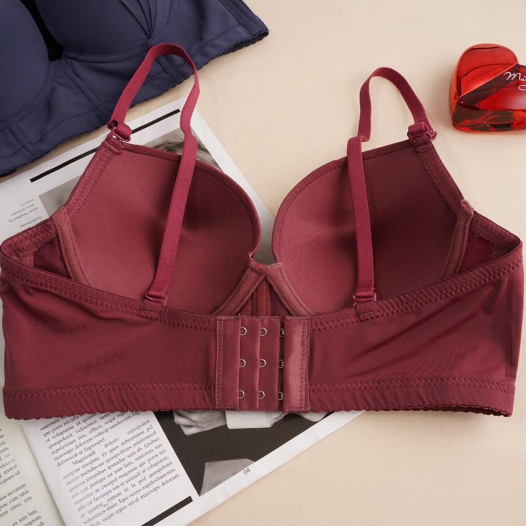 Dame Ensfarvet Samlende Justerbar BH Åndbar Push Up Stålbøjle BH BH Hyggelig Brystrørstop Bralette Vest