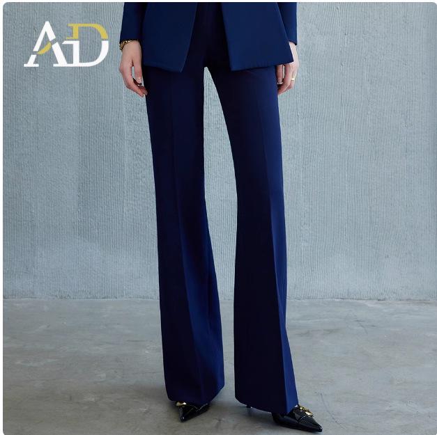 

Профессиональный приталенный синий костюм для весны и осени - Стильная офисная одежда XL