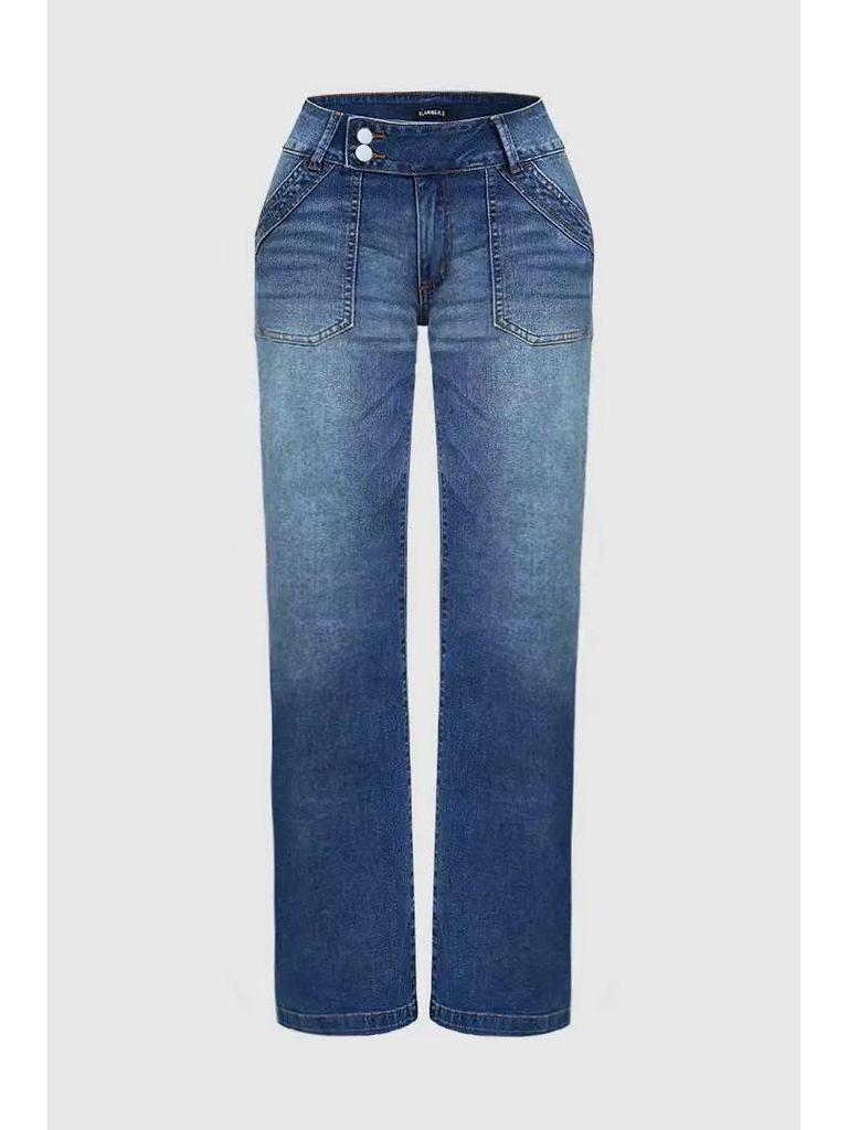 High-Waisted Women's Wide-Leg Jeans - European & American Style, Slimming, Versatile, Casual Korean Design