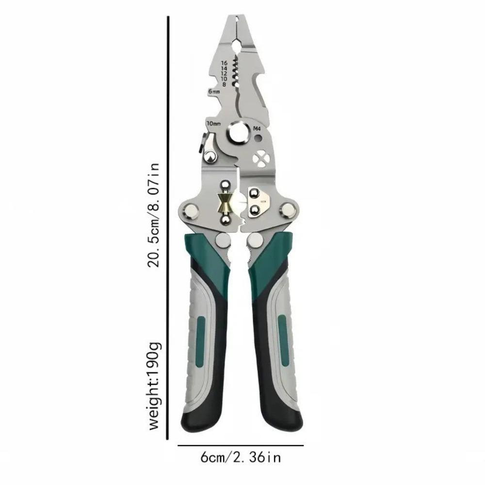 Foldable Multifunctional Lightweight Wire Stripping Pliers 12in1 for Cutting Pressing Winding Household Electrical Use Durable
