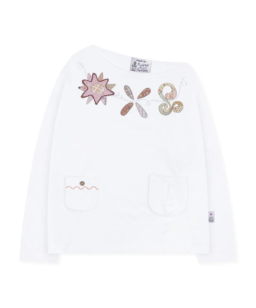 RuNaKi'Hu' Wxt088 Torori One-Shoulder Long Sleeve (White)