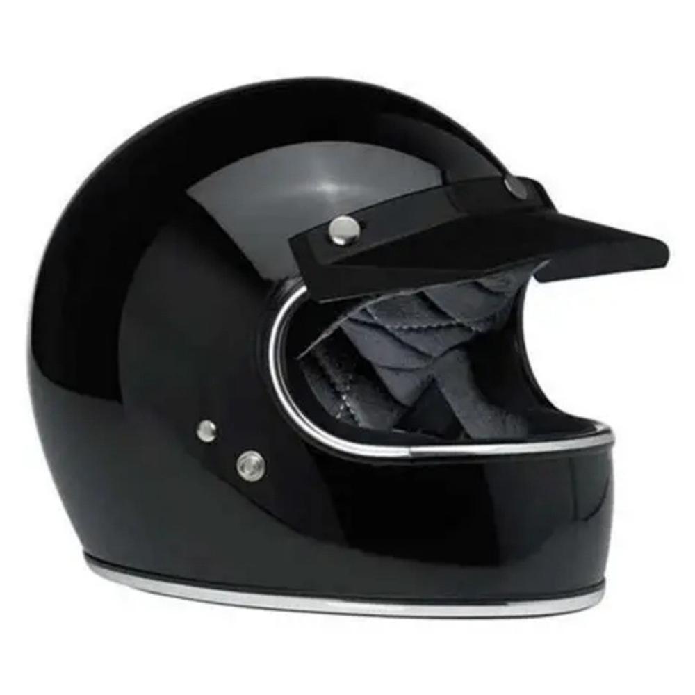 Motorcycle Helmet Visor Shield 3-Button Retro Sun Shade Protector