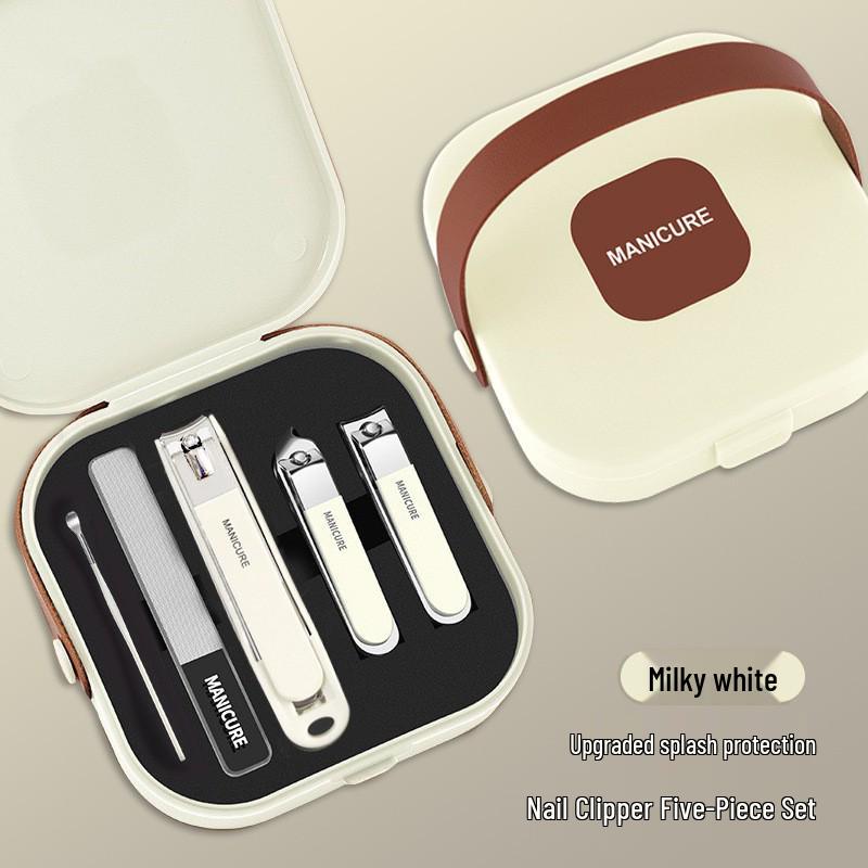 Handheld Nail Clipper Set: Anti-Splash Large Clippers & High-Grade Manicure Tools for Home Use