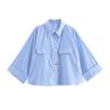 Spring 2025 Women's European & American Style Long Sleeve Turn-Down Collar Shirt