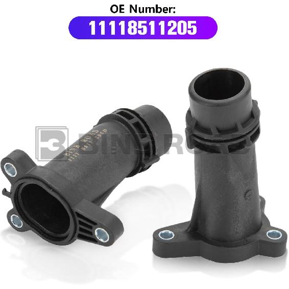 11118511205 Black Engine Block Water Pipe Connector Compatible with BMW 1 2 3 4 5 6 7 X1 X2 X3 X4 X5 | Compatible with MINI F55 F56 2013-2019