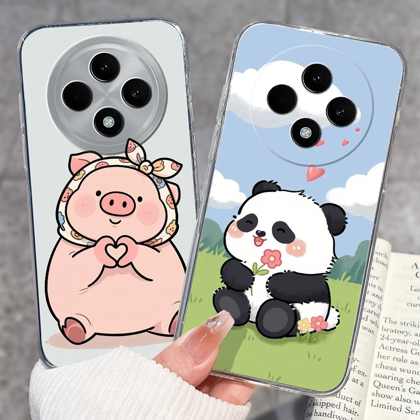 For OPPO F27 F29 F21 F19 F17 F11 Pro F15 F7X Phone Cover Cute Panda Piggy Patterns Transparent Ultra Thin TPU Premium Protection Case For OPPO Housing