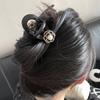 13CM Black Matte Camellia Grab Clip Large Elegant French Hair Clip The Back of The Head Coil Hair Premium Shark Clip Hair Clip
