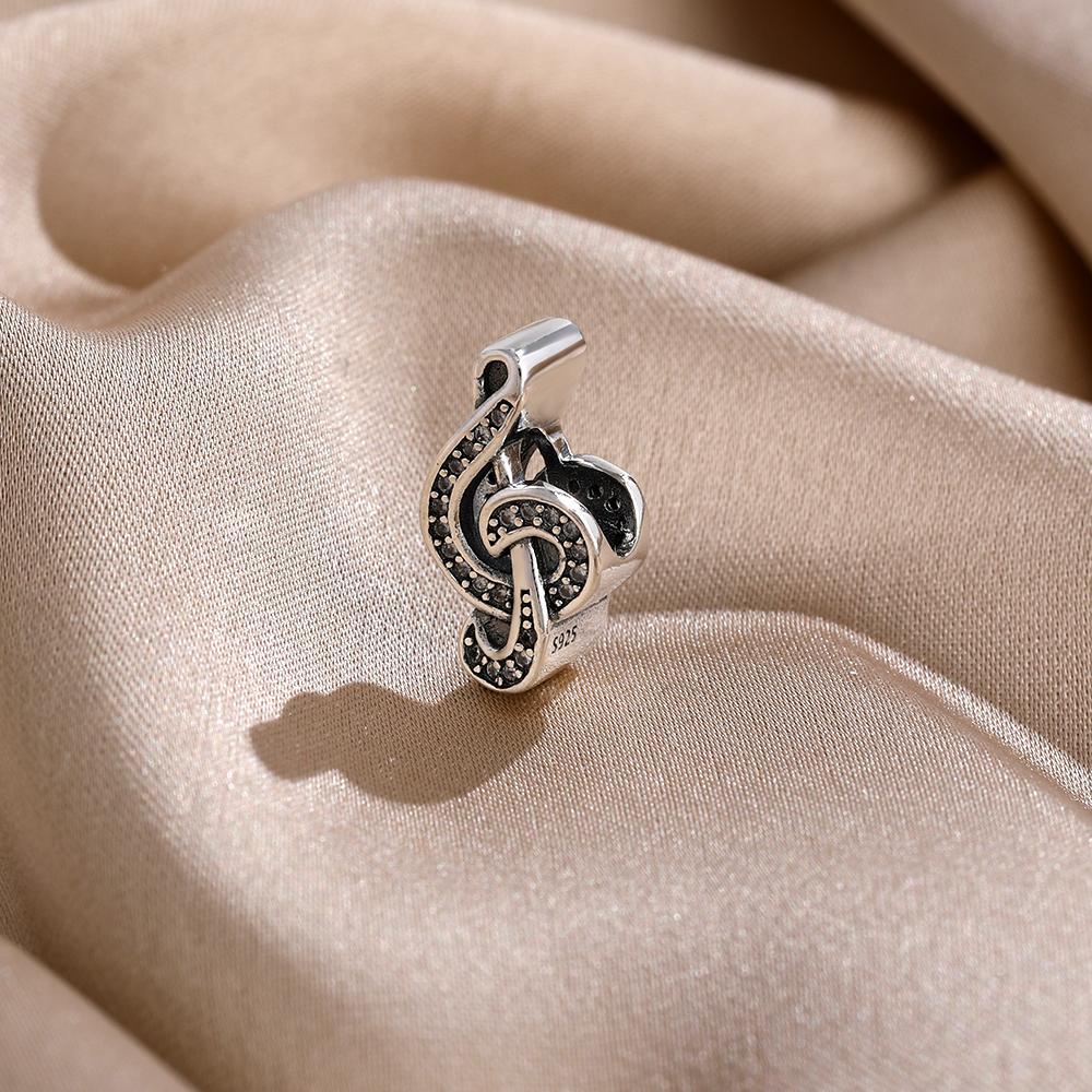 New 925 Silver musical instrument Charm Bead Earphone Guitar Piano Pendant Fit Original Bracelet Man Women DIY Jewelry Gift