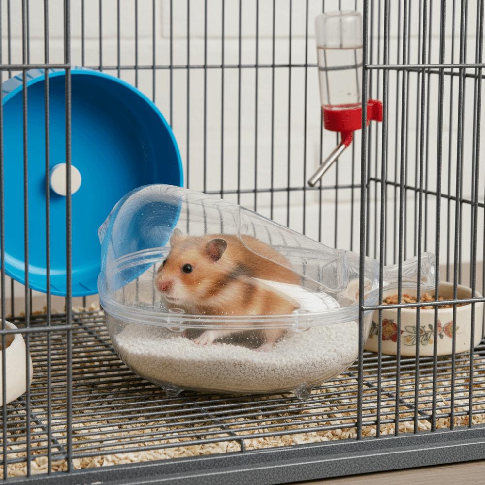 Anti-spill Small Pet Toilet Transparent View Sand Bath Container Hamster Bathtub  Small Animals