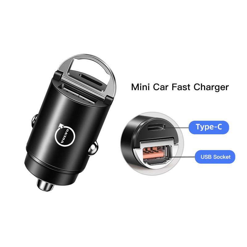 Micro Car Quick Charger Vehicle Cigarette Lighter Convert Plug For Volvo EX30 XC60 XC40 V60 V40 XC90 XC70 V50 S60 V70 S90 T6 V90