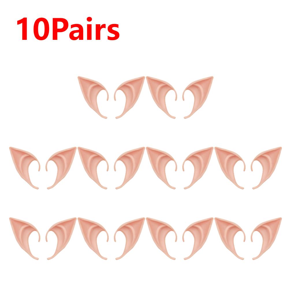 1-10 Pairs Halloween Elf Ears Decoration Angel Elf Ears Masquerade Party Costumes Christmas Party Supplies Photo Props Kids Gift
