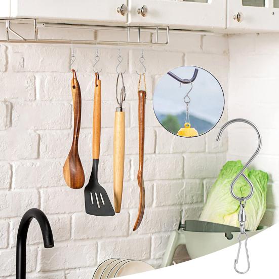 37484 Pcs S-shaped Hanging Swivel Hooks with Clip Great Load Bearing Heavy Duty Dreamcatcher Wind Spinner
