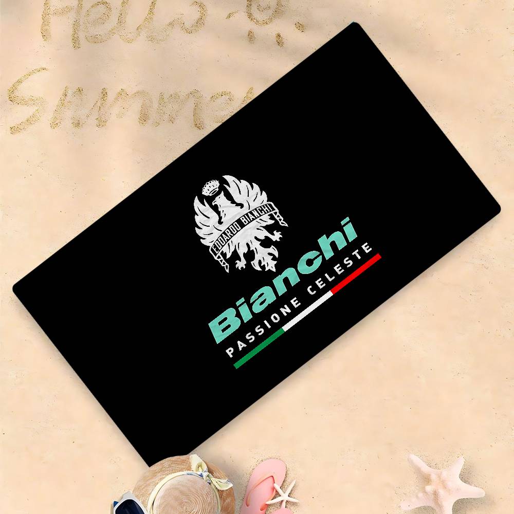 B-bianchi-S Bicycle Logo Microfiber Blanket Quick Drying Beach Towels Oversized Printing Super Absorbent Pool Towel Blanket