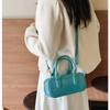 Solid Color Jelly Hobos Handbag Casual Dirty Resistant Crossbody Bag Pvc Waterproof Crossbody Satchel Cosmetic Storage Bag
